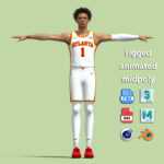 T-Pose Rigged Jalen Johnson Atlanta Hawks