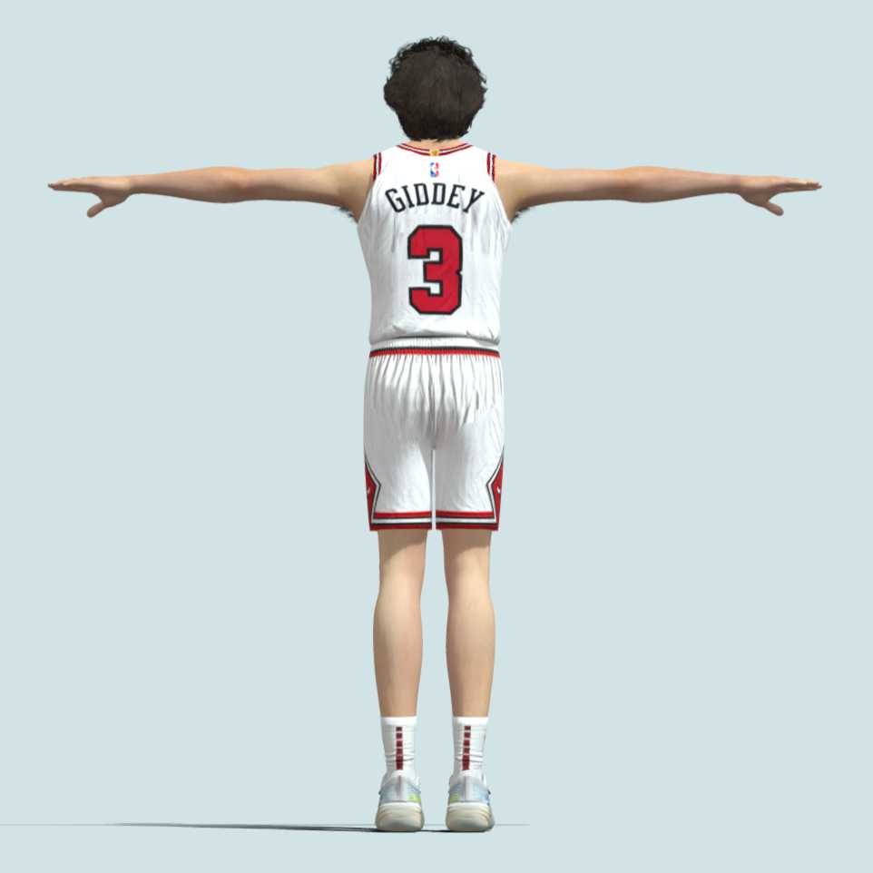 a2 T-Pose Rigged Josh Giddey Chicago Bulls