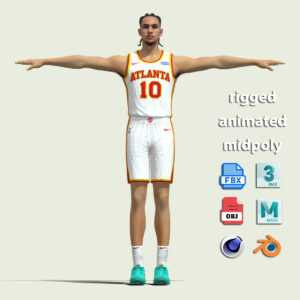 T-Pose Rigged Zaccharie Risacher Atlanta Hawks