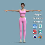 T-Pose Rigged Fitness Girl