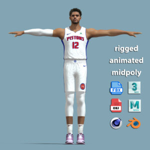 T-Pose Rigged Tobias Harris Detroit Pistons