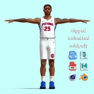 T-Pose Rigged Marcus Sasser Detroit Pistons NBA