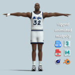 T-Pose Rigged Shaquille O’Neal Orlando Magic