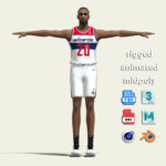 T-Pose Rigged Alex Sarr Washington Wizards