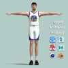 T-Pose Rigged Quinten Post Golden State Warriors