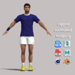 A-Pose Rigged Carlos Alcaraz