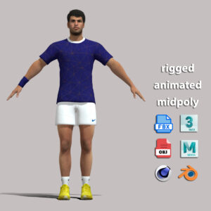A-Pose Rigged Carlos Alcaraz
