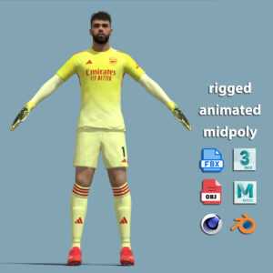 A-Pose Rigged David Raya GK Arsenal