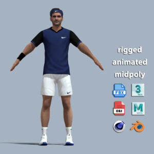 A-Pose Rigged Roger Federer