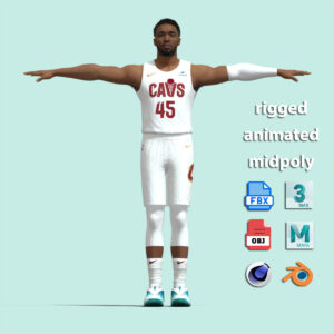 T-Pose Rigged Donovan Mitchell Cleveland Cavaliers 2026