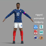 A-Pose Rigged Kylian Mbappe France Worldcup 2026