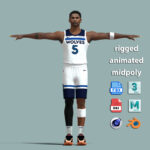 T-Pose Rigged Anthony Edwards Minnesota Timberwolves 2026