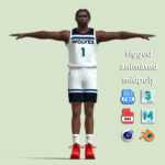 T-Pose Rigged Anthony Edwards Minnesota Timberwolves