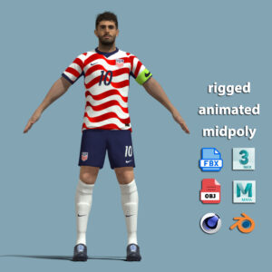 A-Pose Rigged Christian Pulisic Worldcup 2026