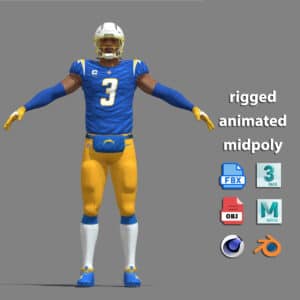 A-Pose Rigged Derwin James Chargers NFL