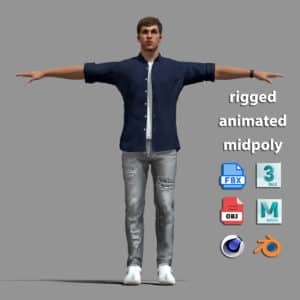 T-Pose Rigged Casual Man