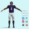 A-Pose Rigged Lamar Jackson Ravens NFL