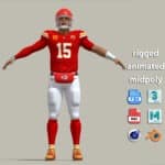 A-Pose Rigged Patrick Mahomes NFL