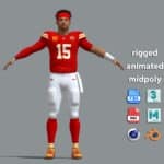 A-Pose Rigged Patrick Mahomes NFL