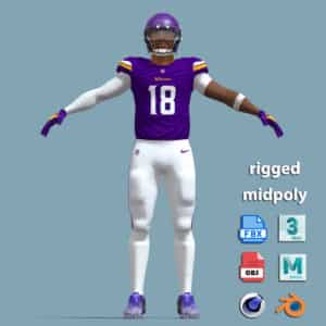 A-Pose Rigged Justin Jefferson Minnesota Vikings NFL