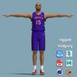 T-Pose Rigged Vince Carter Toronto Raptors 2000