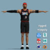 T-Pose Rigged Allen Iverson Philadelphia 76ers
