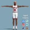 T-Pose Rigged Dennis Rodman Chicago Bulls