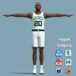 T-Pose Rigged Ray Allen Boston Celtics