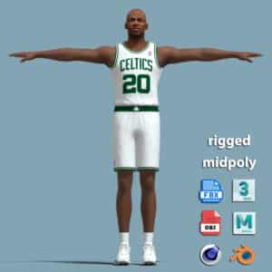 T-Pose Rigged Ray Allen Boston Celtics