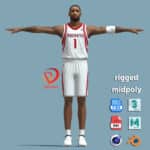 T-Pose Rigged Tracy McGrady Houston Rockets