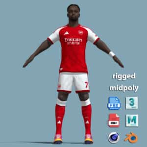A-Pose Rigged Bukayo Saka Arsenal 26-27