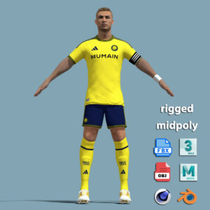 A-Pose Rigged Cristiano Ronaldo Al Nassr 26-27