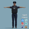 T-Pose Rigged Police Officer Character