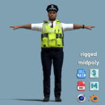 T-Pose Rigged UK Police Officer Character