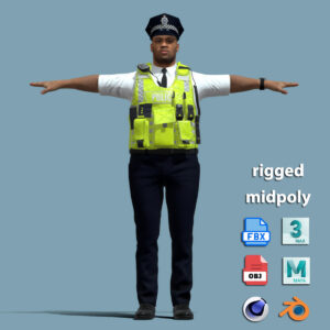 T-Pose Rigged UK Police Officer Character