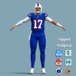 A-Pose Rigged Josh Allen Buffalo Bills NFL