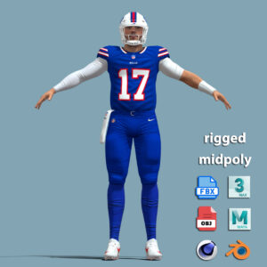 A-Pose Rigged Josh Allen Buffalo Bills NFL