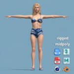 T-Pose Rigged Swimwear Girl